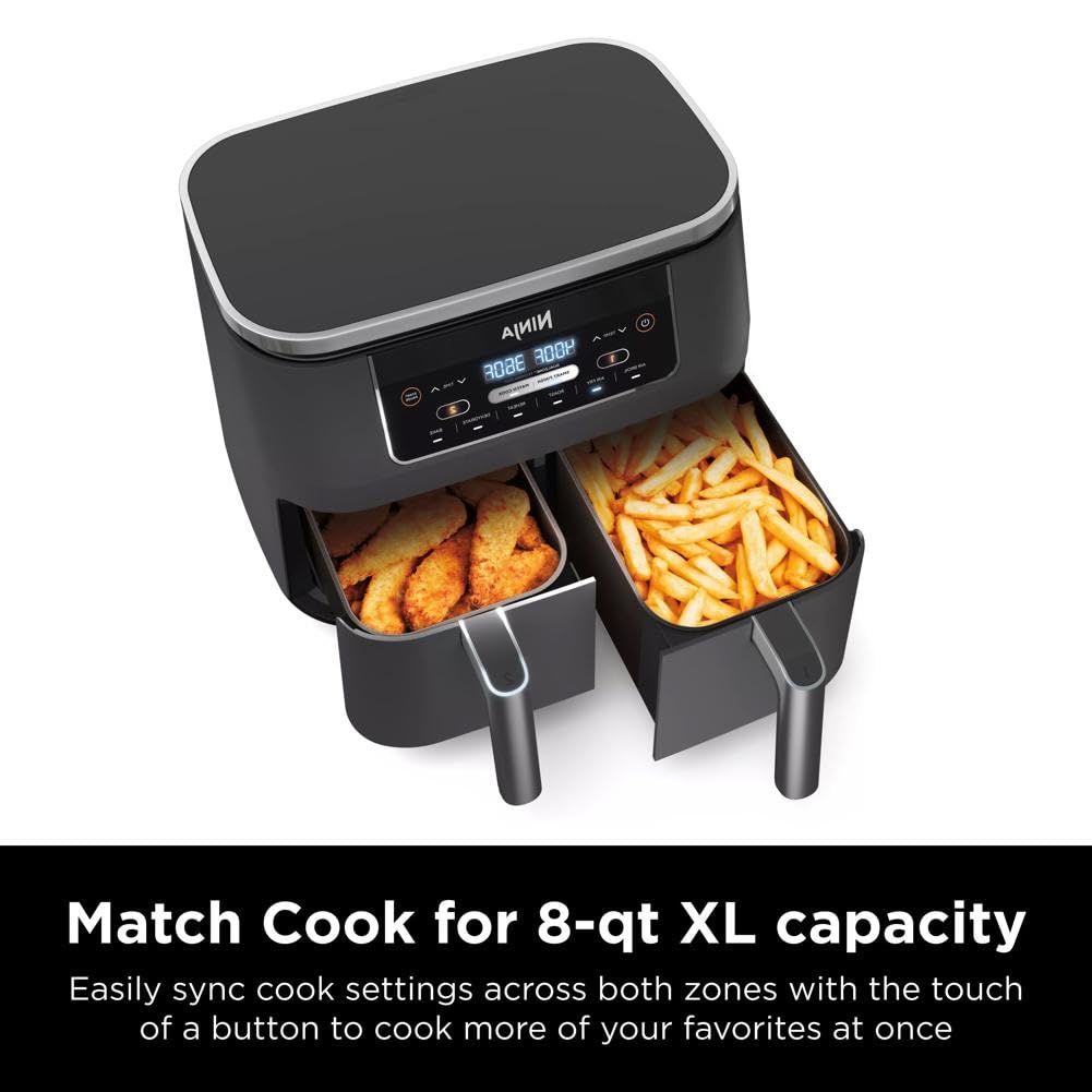 Foto 5 pulgar | Air Fryer Ninja Dz201 Foodi  8 Cuartos De Galón  6 En 1  Dualzone  Gris - Venta Internacional.