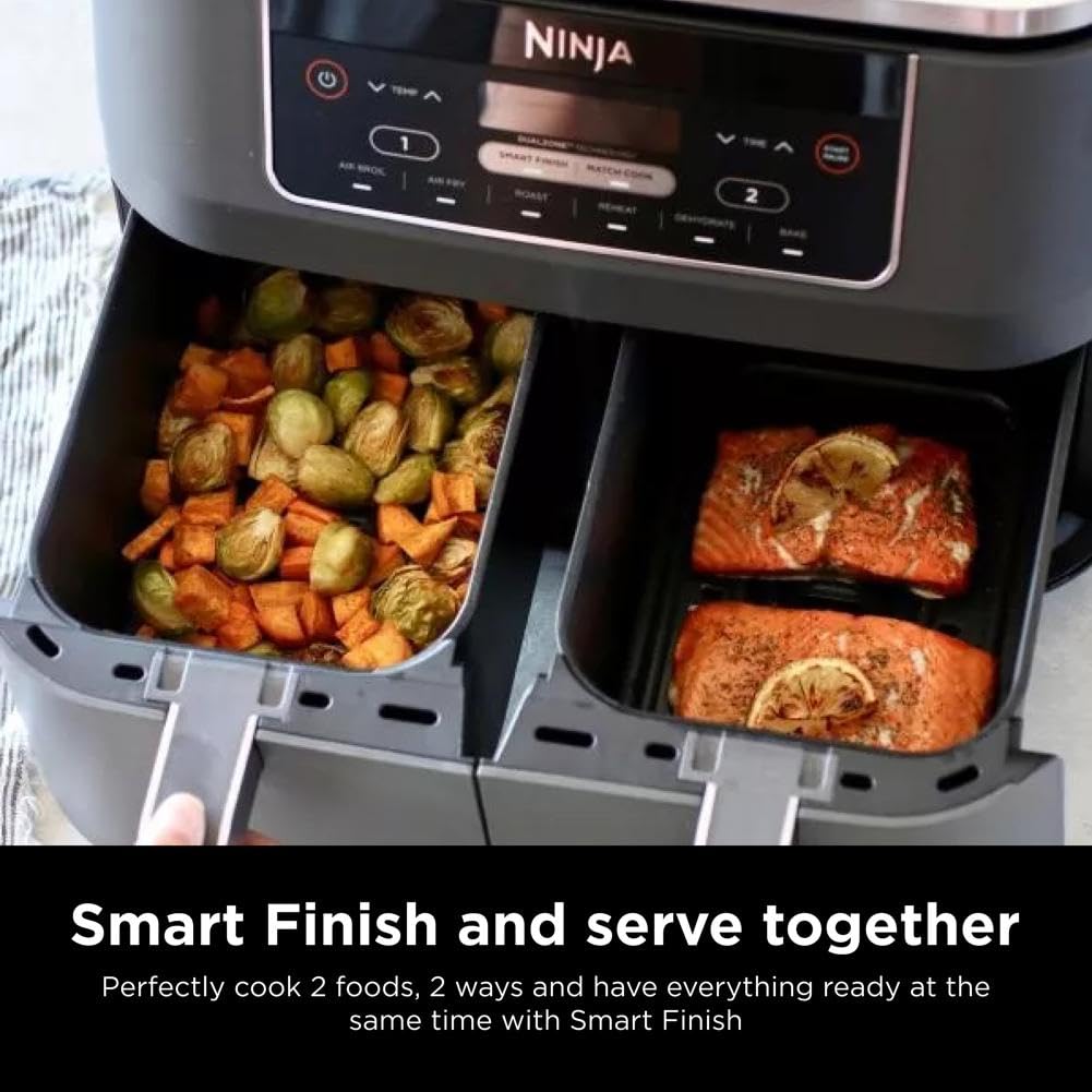 Foto 6 pulgar | Air Fryer Ninja Dz201 Foodi  8 Cuartos De Galón  6 En 1  Dualzone  Gris - Venta Internacional.