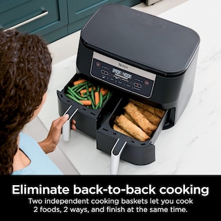 Foto 3 | Air Fryer Ninja Dz090 Foodi 6 Cuartos De Galón 5 En 1 Dualzone Negra - Venta Internacional.