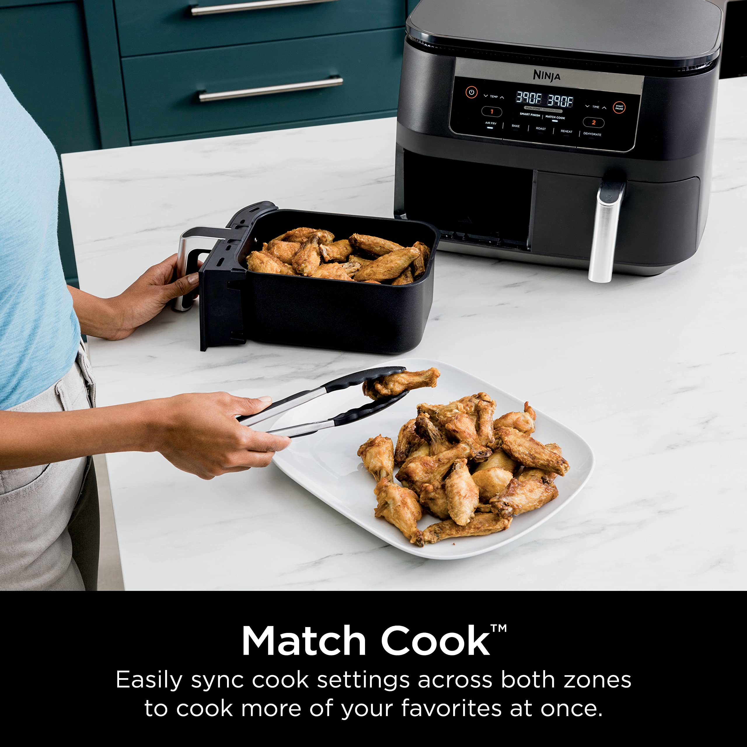 Foto 5 pulgar | Air Fryer Ninja Dz090 Foodi  6 Cuartos De Galón  5 En 1  Dualzone  Negra - Venta Internacional.