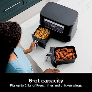 Foto 7 | Air Fryer Ninja Dz090 Foodi 6 Cuartos De Galón 5 En 1 Dualzone Negra - Venta Internacional.