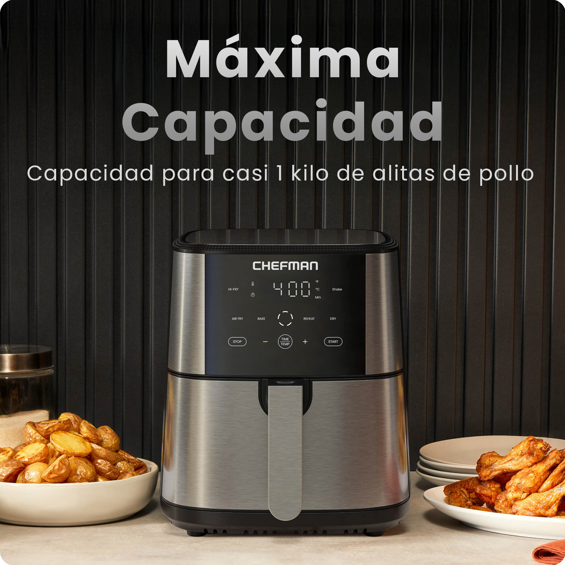 Foto 6 | Chefman - Turbofry – Freidora De Aire Digital 6 Quarts | Pantalla Táctil