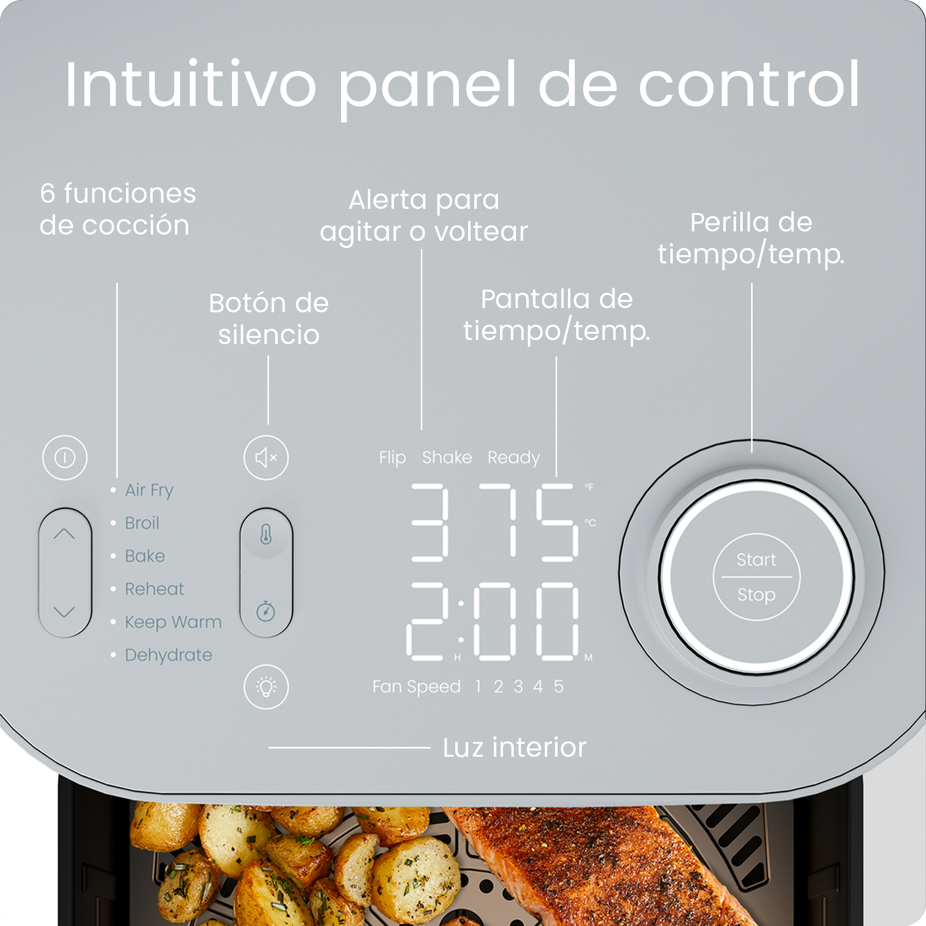 Foto 3 | Chefman - Crispinator – Freidora De Aire 8 Quarts Color Claro