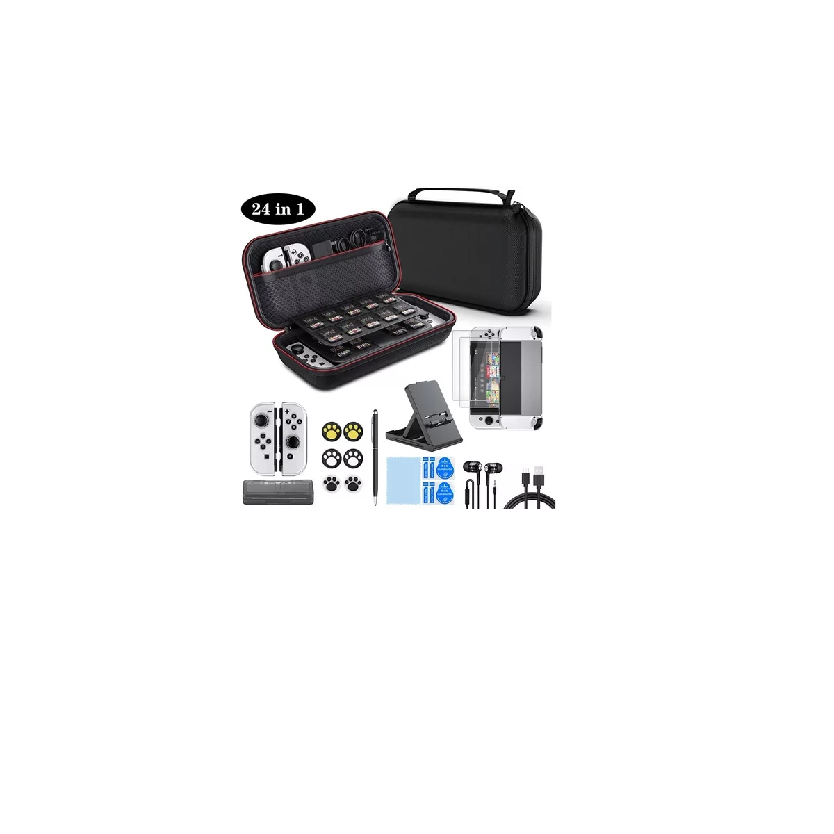 Foto 3 pulgar | Kit de Estuche con Accesorios 24 en 1 para Nintendo Switch Oled Eo Safe Imports ESI-11245 Negro