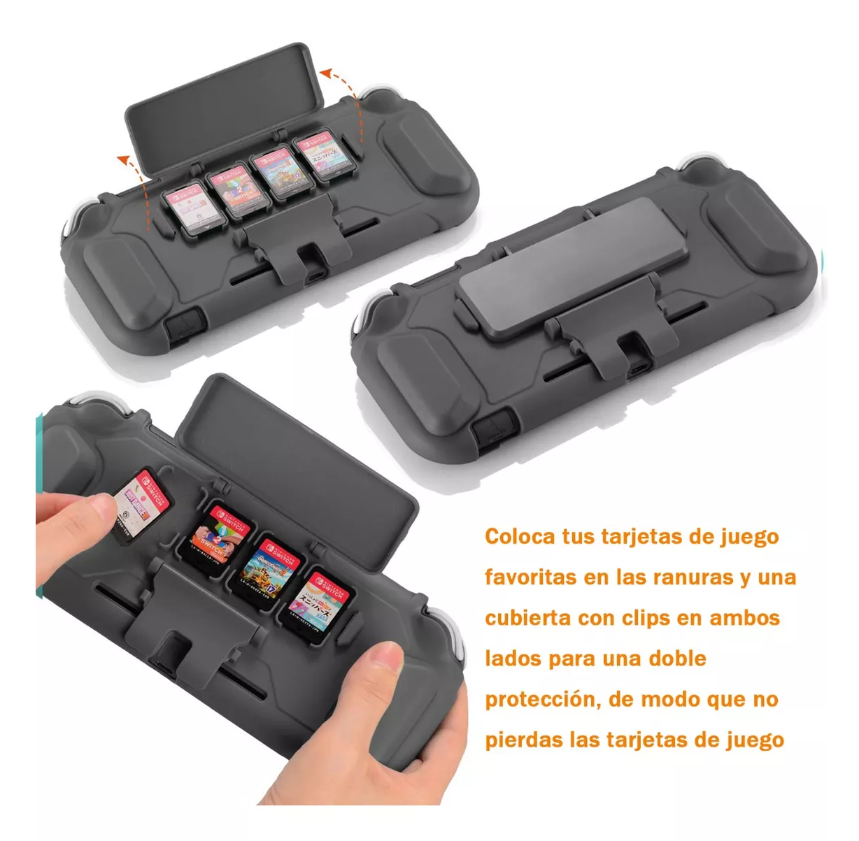 Foto 3 pulgar | Funda Protectora Con Soporte Para Nintendo Switch Lite -d Negro