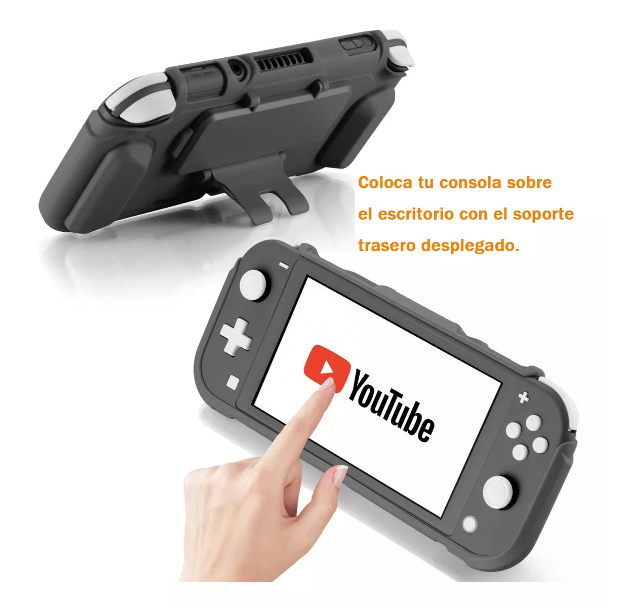 Foto 4 pulgar | Funda Protectora Con Soporte Para Nintendo Switch Lite -d Negro