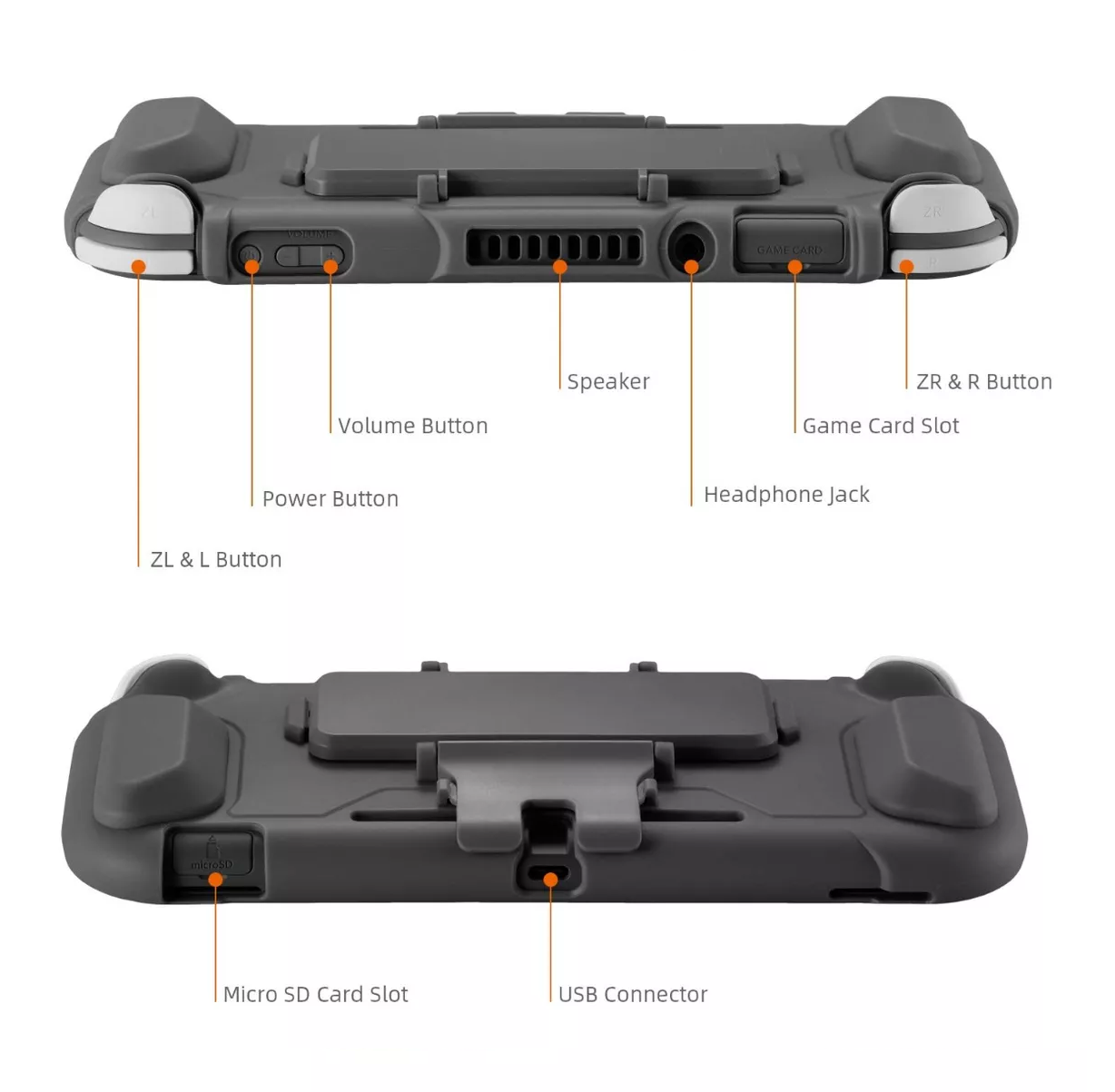 Foto 5 pulgar | Funda Protectora Con Soporte Para Nintendo Switch Lite -d Negro