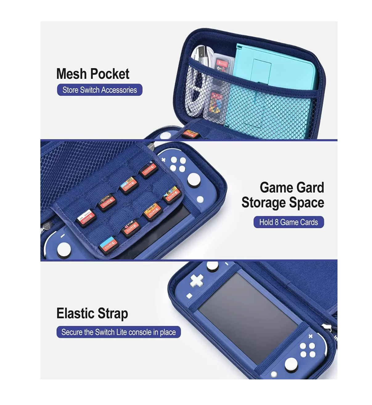 Foto 3 pulgar | Kit De Accesorios Para Nintendo Switch Lite Funda Azul 15 En 1