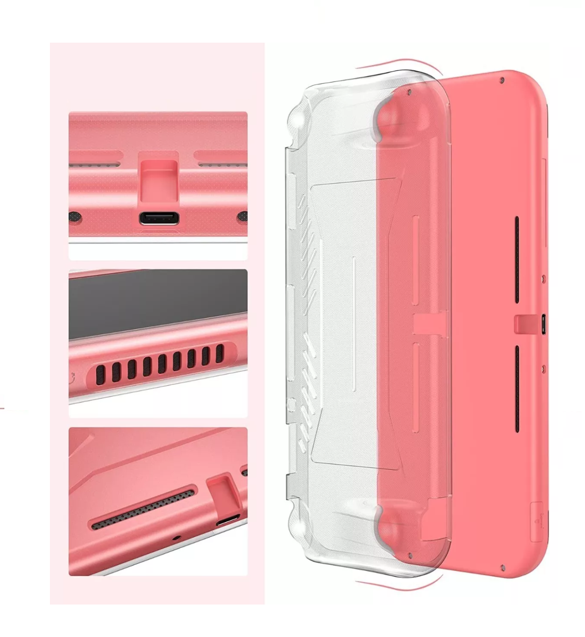 Foto 5 pulgar | Funda para Nintendo Switch Lite Belug Rosa con Accesorios