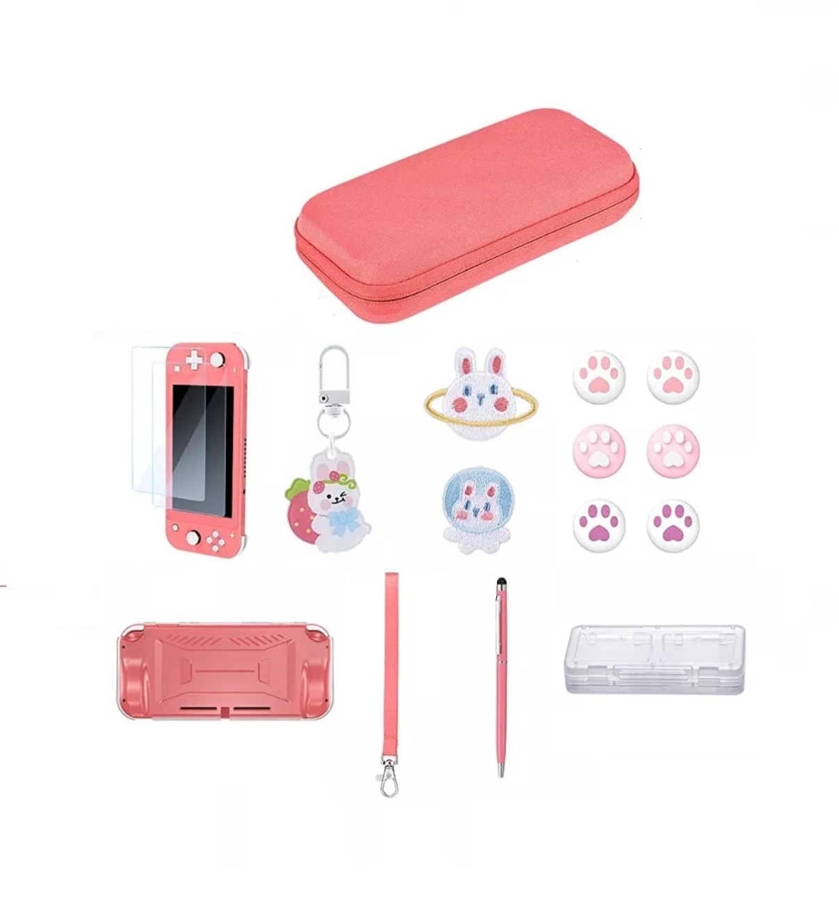 Kit Accesorios Con Estuche Para Nintendo Switch Lite 15 En 1 Rosa $959