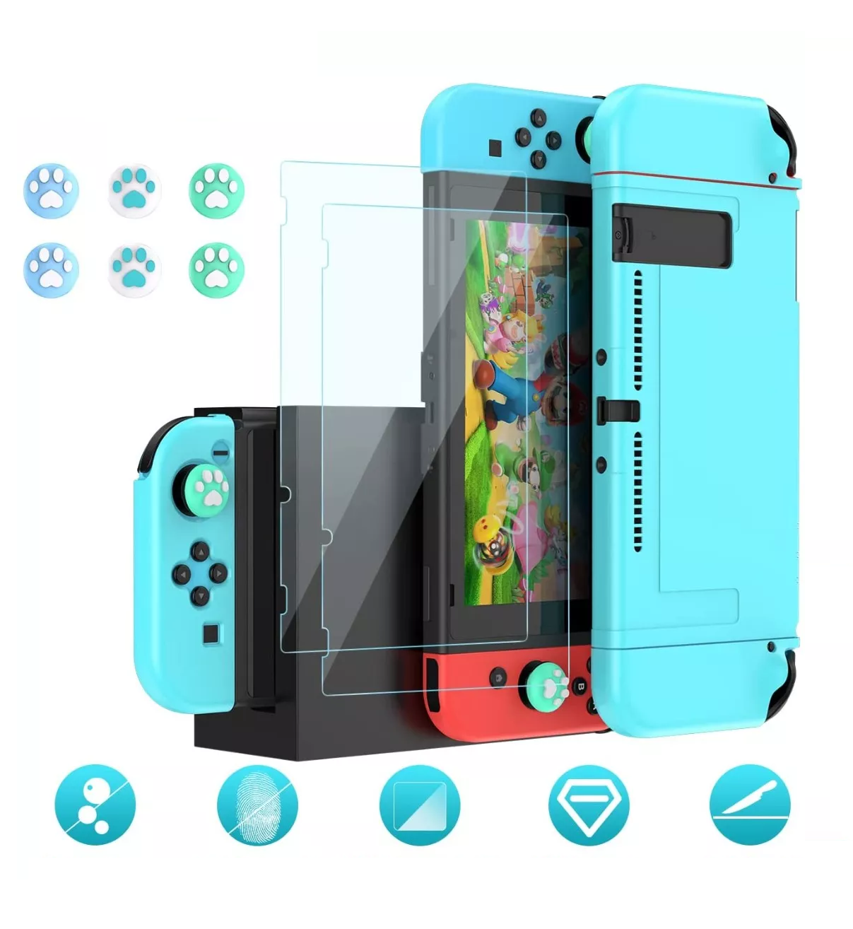 Foto 4 pulgar | Kit De Accesorios Para Nintendo Switch Funda Estuche 18 Pcs Azul