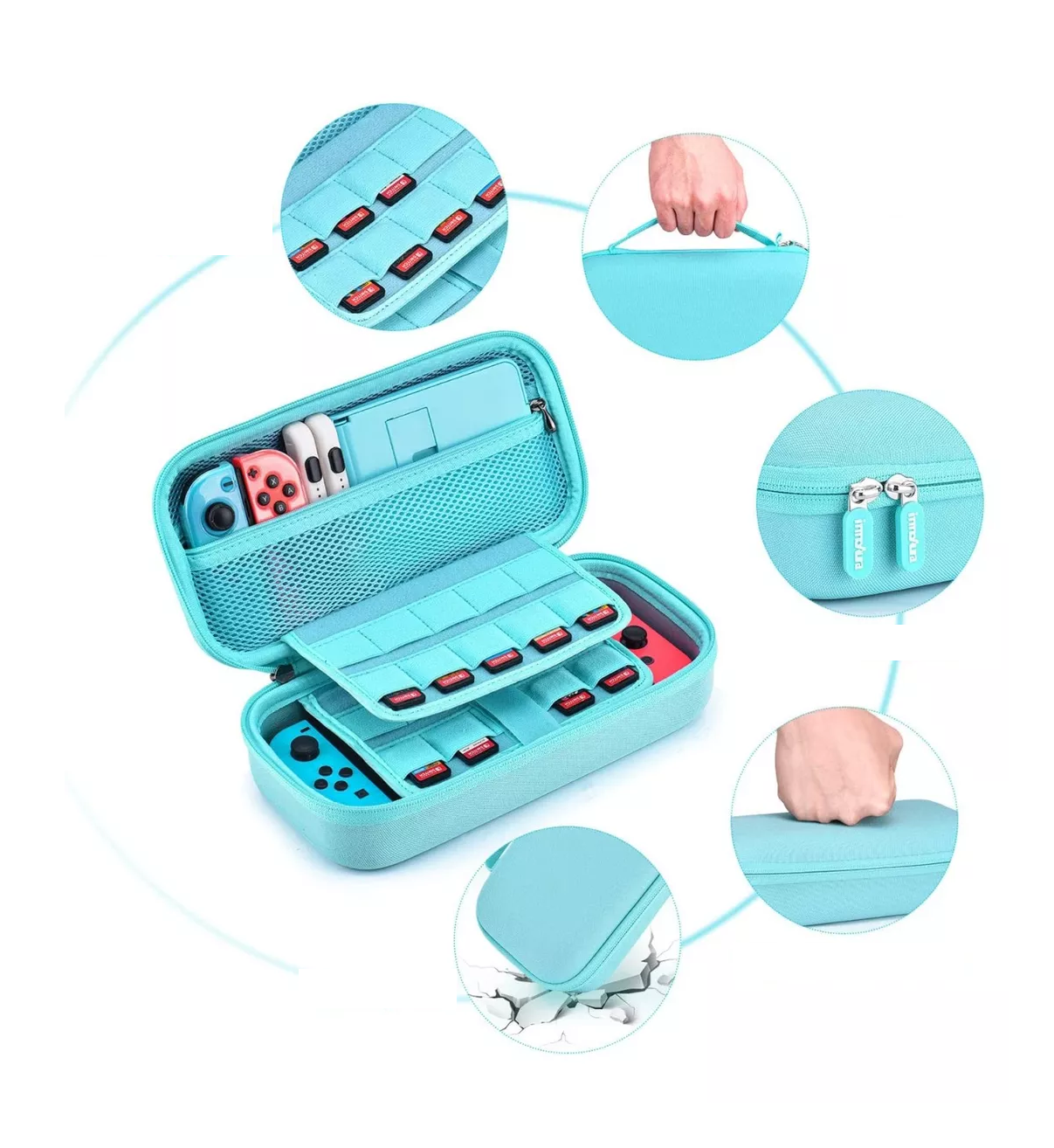 Foto 5 pulgar | Kit De Accesorios Para Nintendo Switch Funda Estuche 18 Pcs Azul