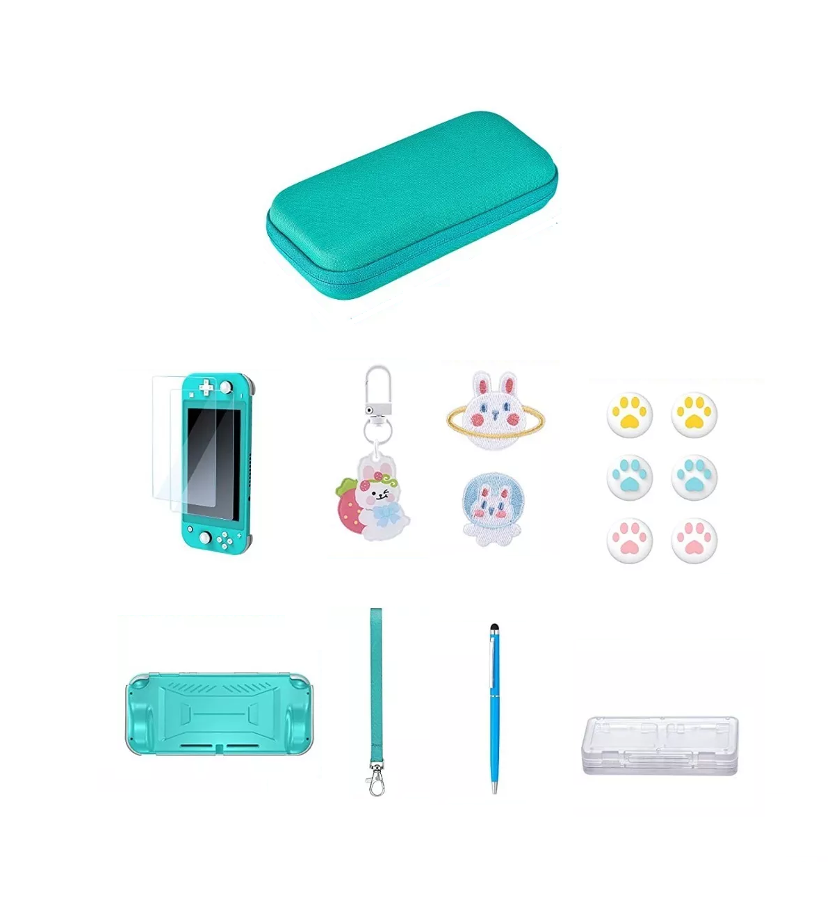 Foto 2 pulgar | Funda para Nintendo Switch Lite Belug Verde con Accesorios