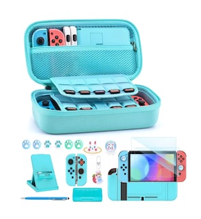 Foto 5 | Funda para Nintendo Switch Azul con Accesorios