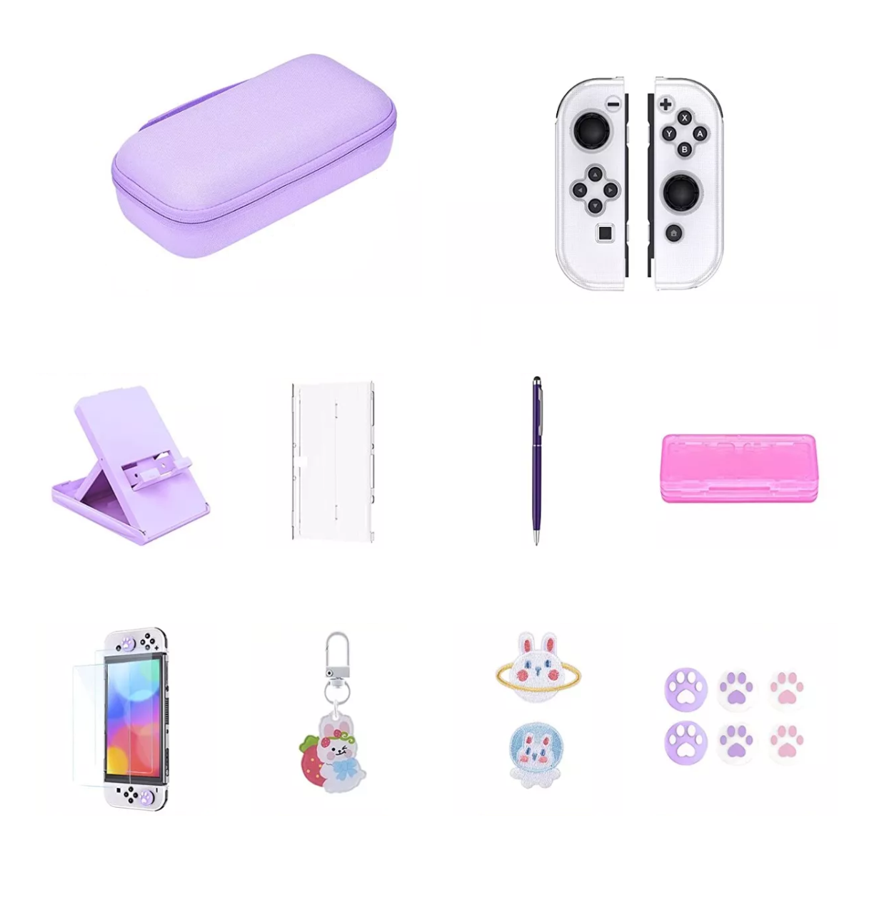 Foto 2 pulgar | Kit de Accesorios para Nintendo Switch Oled Estuche 18 en 1 Lila