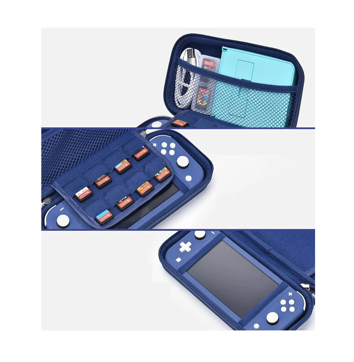 Foto 2 | Kit Accesorios con Estuche para Switch Lite 15 en 1 Belug Azul Marino