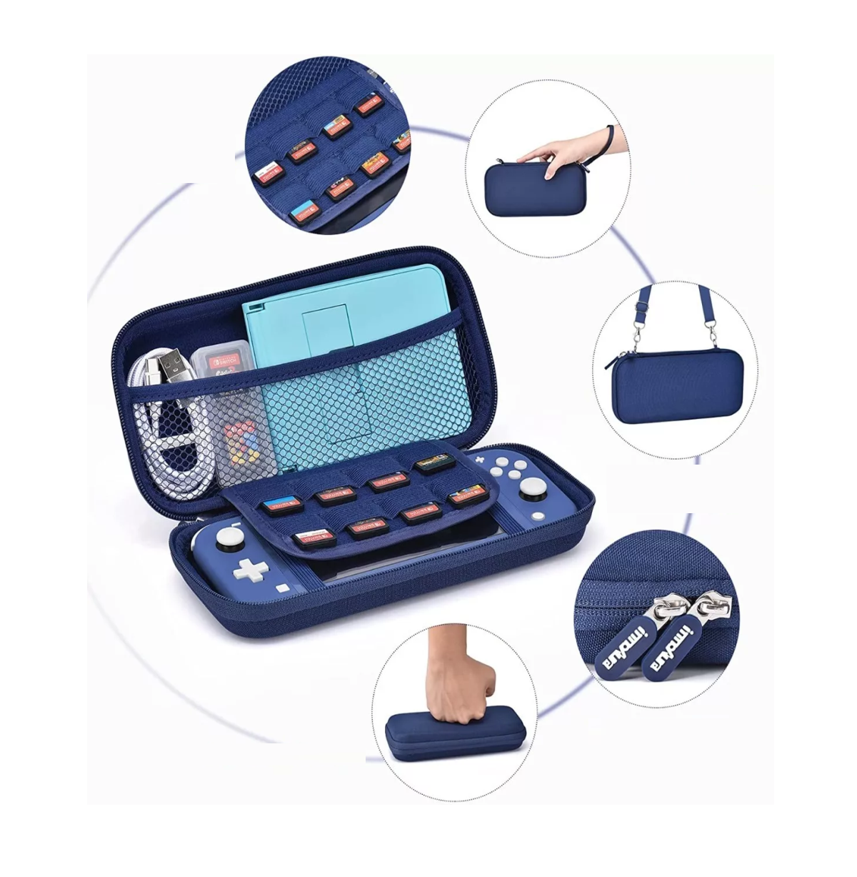 Foto 4 pulgar | Kit Accesorios con Estuche para Switch Lite 15 en 1 Belug Azul Marino