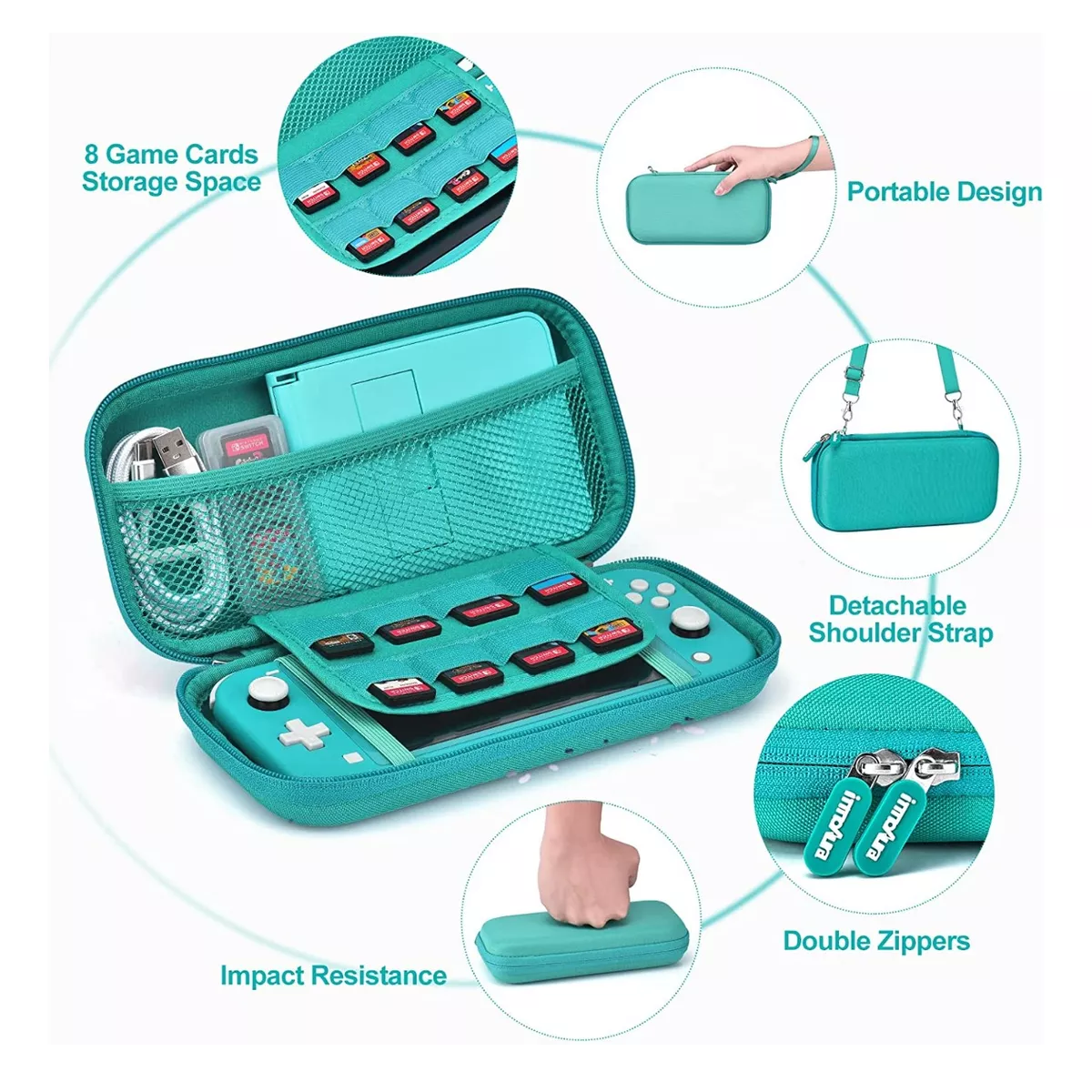 Foto 4 pulgar | 15 En 1 Kit De Accesorios Para Nintendo Switch Lite  Eo Safe Imports Esi-14447 (verde)