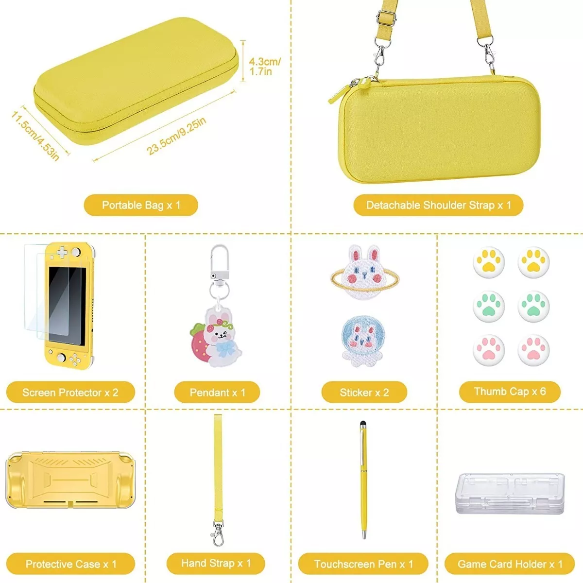 Foto 3 pulgar | Kit De Accesorios Para Switch Lite Funda 15 En 1eo Safe Imports  Esi-14453  (amarillo)