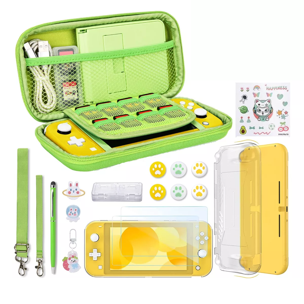 Foto 2 pulgar | Kit De 17 Accesorios Para Funda De Transporte Switch Lite Eo Safe Imports Esi-14449 Verde