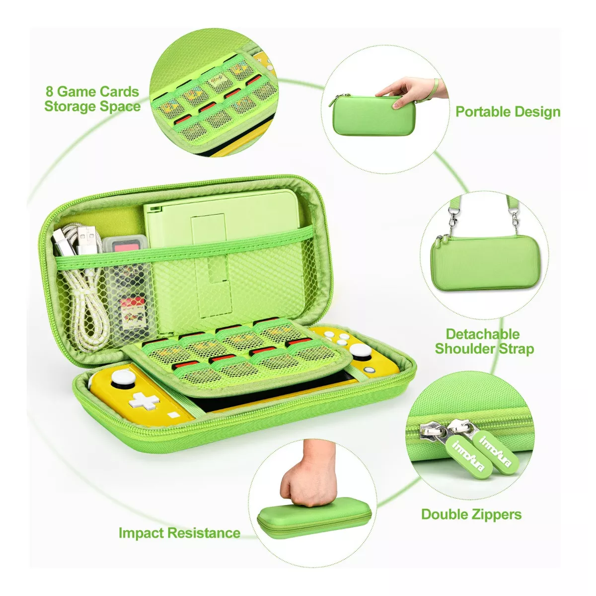 Foto 4 pulgar | Kit De 17 Accesorios Para Funda De Transporte Switch Lite Eo Safe Imports Esi-14449 Verde