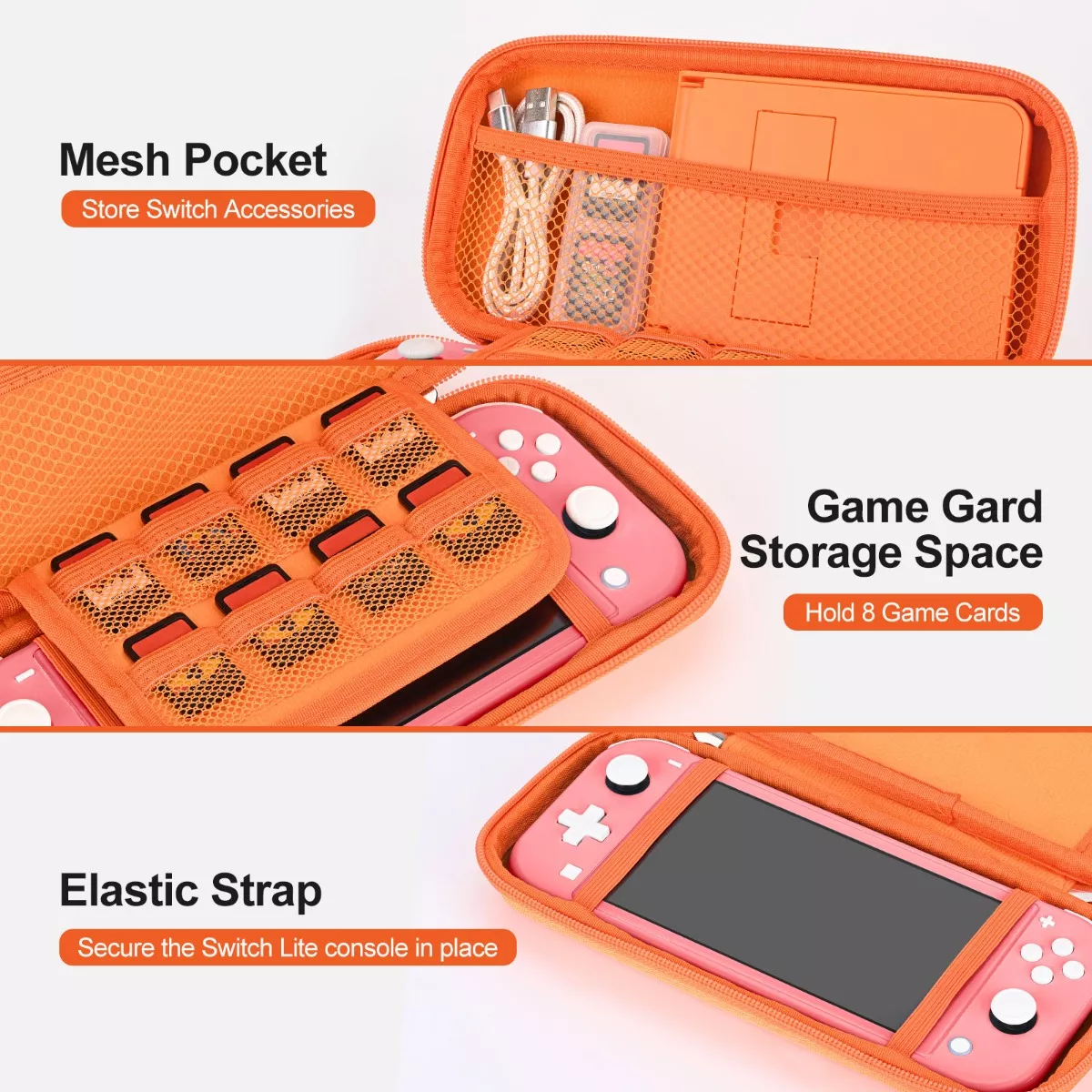 Foto 3 pulgar | Kit De Accesorios Para Nintendo Switch Lite Bolsa  Eo Safe Imports Esi-14452 Naranja