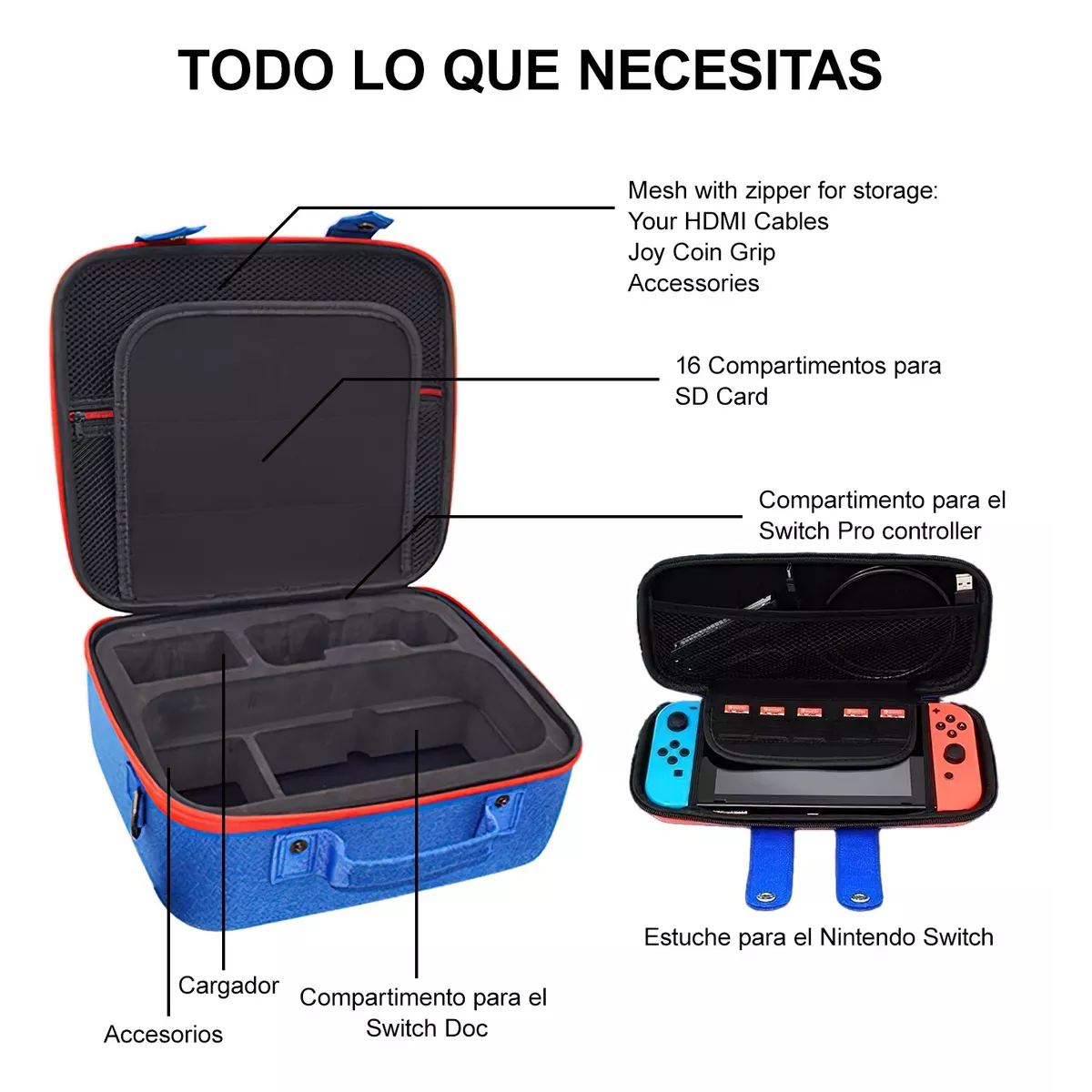 Foto 4 pulgar | Estuche Nintendo Switch/oled Accesorios Kit Y Mochila Funda Eo Safe Imports Esi-14422 Multicolor