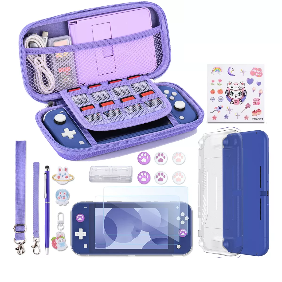 Foto 2 pulgar | Kit De 17 Accesorios Con Estuche Para Nintendo Switch Lite Eo Safe Imports Esi-14441 Purpura