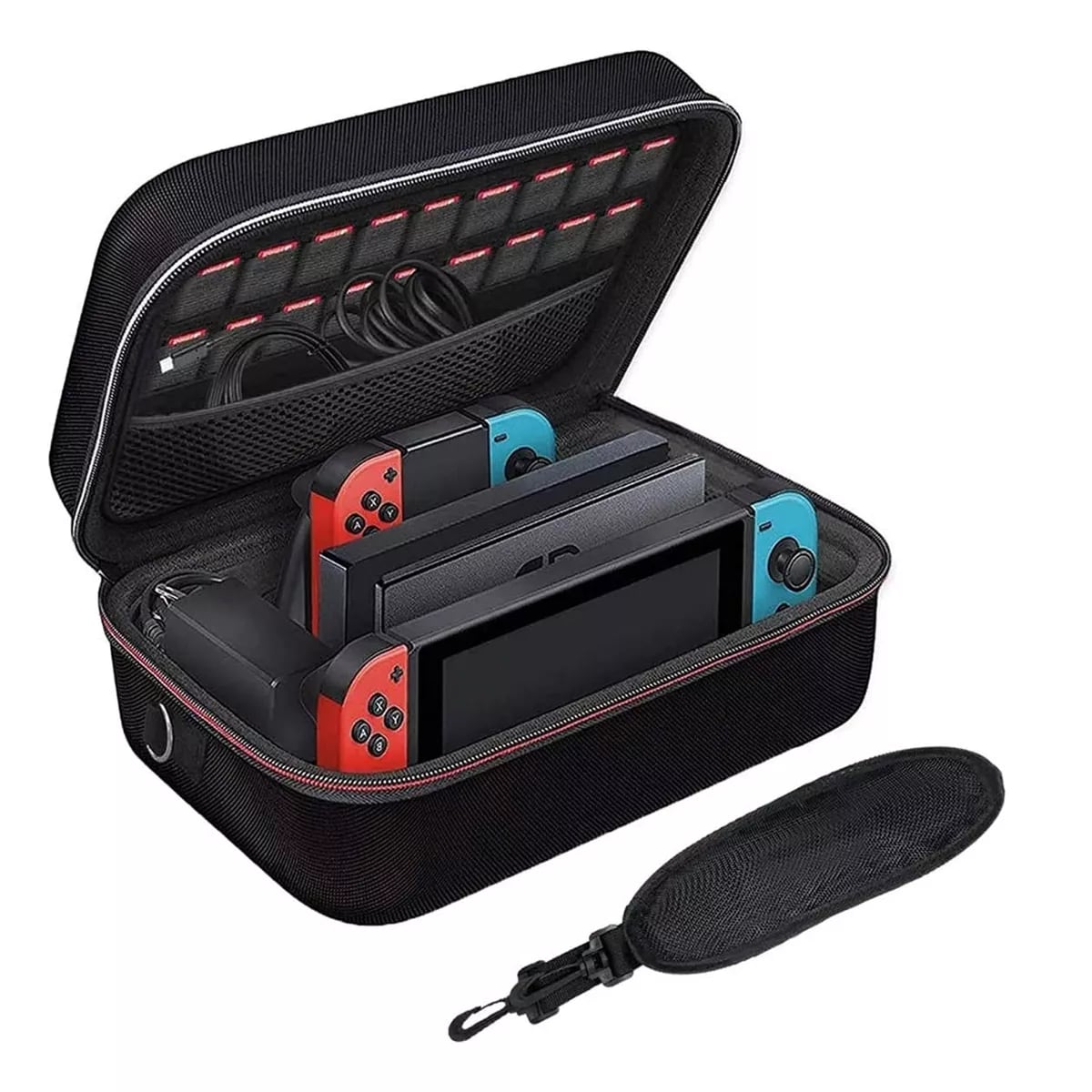 Estuche Funda Grande Rígido Viaje Para Nintendo Switch/oled Eo Safe Imports Esi-14445 Negro $619