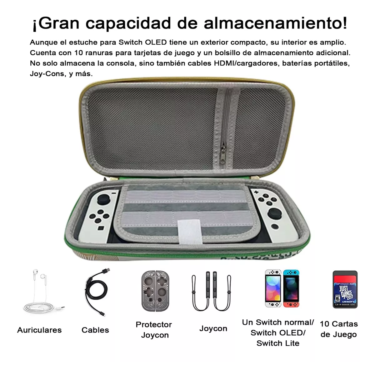 Foto 4 pulgar | Combo Estuche + Protectores + Crista| Switch & Oled Eo Safe Imports Esi-14440 Multicolor