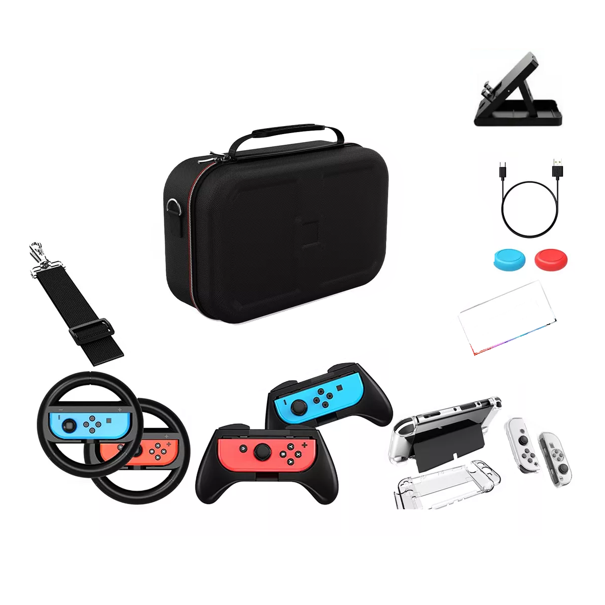 Foto 2 pulgar | Kit De Accesorios Con Estuche Para Switch Oled, 12 Pzs Eo Safe Imports Esi-14432 Negro