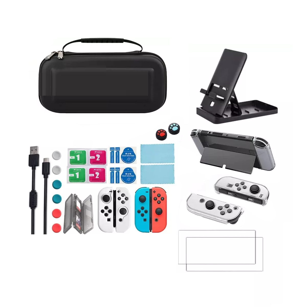 Foto 2 pulgar | Kit De Accesorios Para Nintendo Switch Oled Con Funda 29pcs Eo Safe Imports Esi-14430 Negro