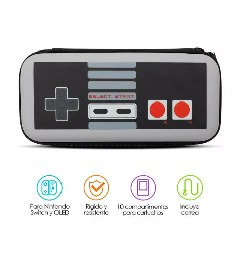 Foto 3 pulgar | Redlemon Funda Estuche Protector Retro Nintendo Switch Nes Color Gris