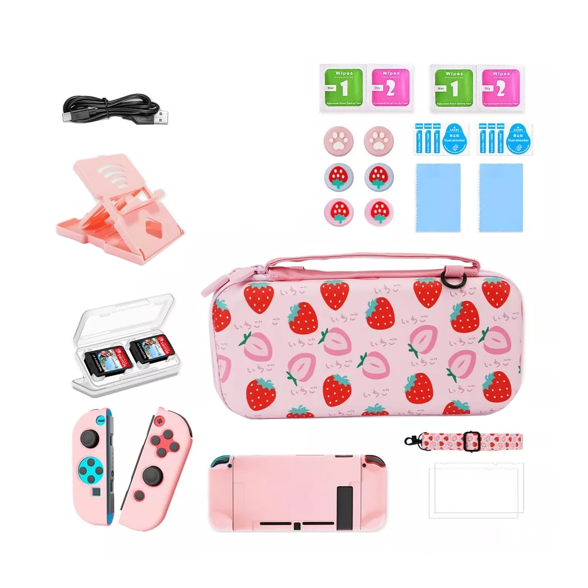 Foto 2 pulgar | Kit De Accesorios Con Funda Rosa Para Nintendo Switch 22pcs Eo Safe Imports Esi-16767 Rosa