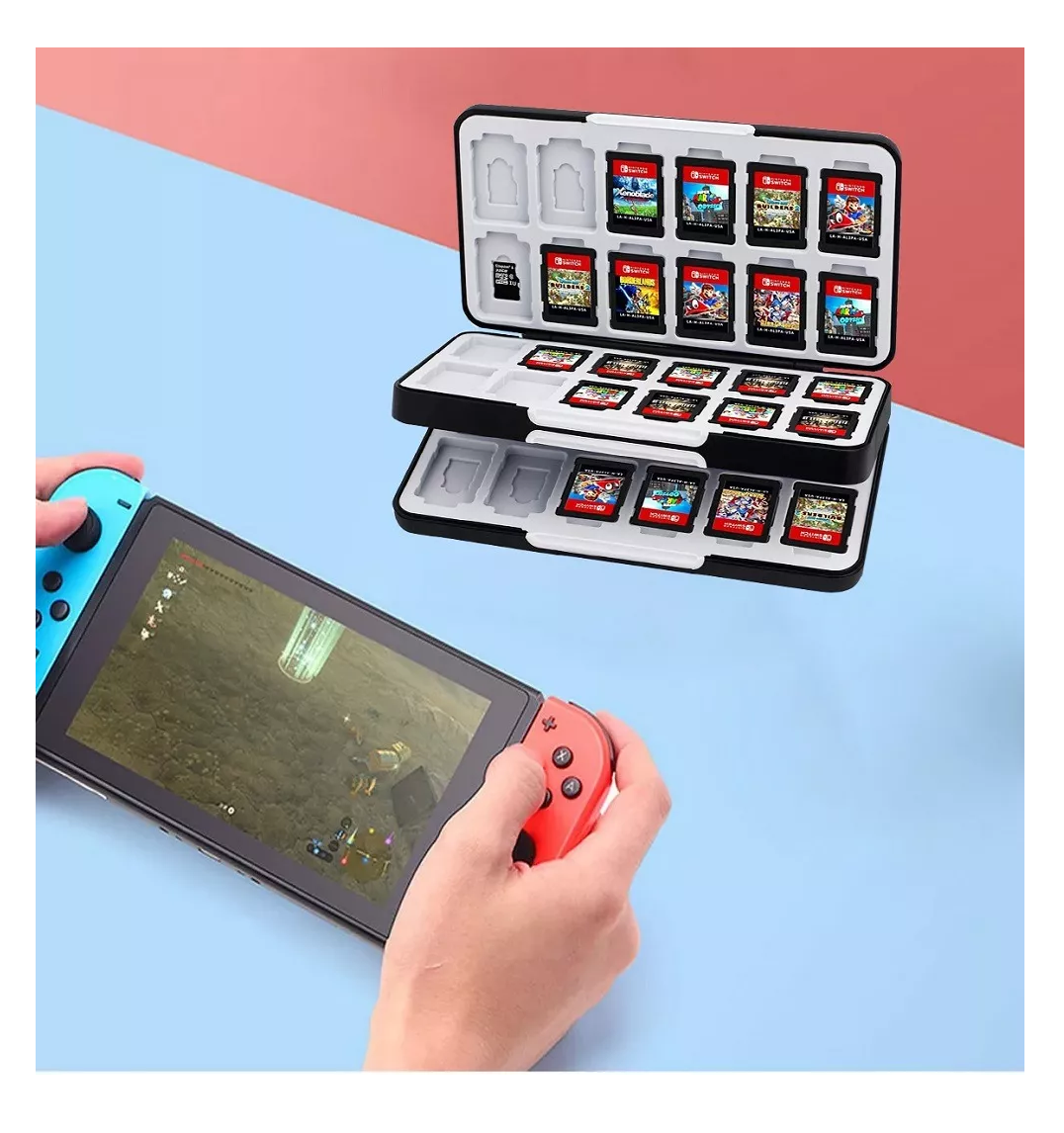 Foto 4 | Juego Protector Estuche Para Nintendo Switch, Tarjeta Funda, Negro/gris