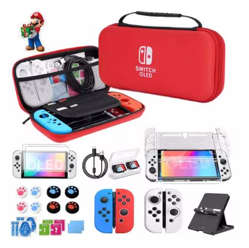 Foto 1 | Kit De Estuche Y Accesorios Xtellar Para Nintendo Switch Color Rojo