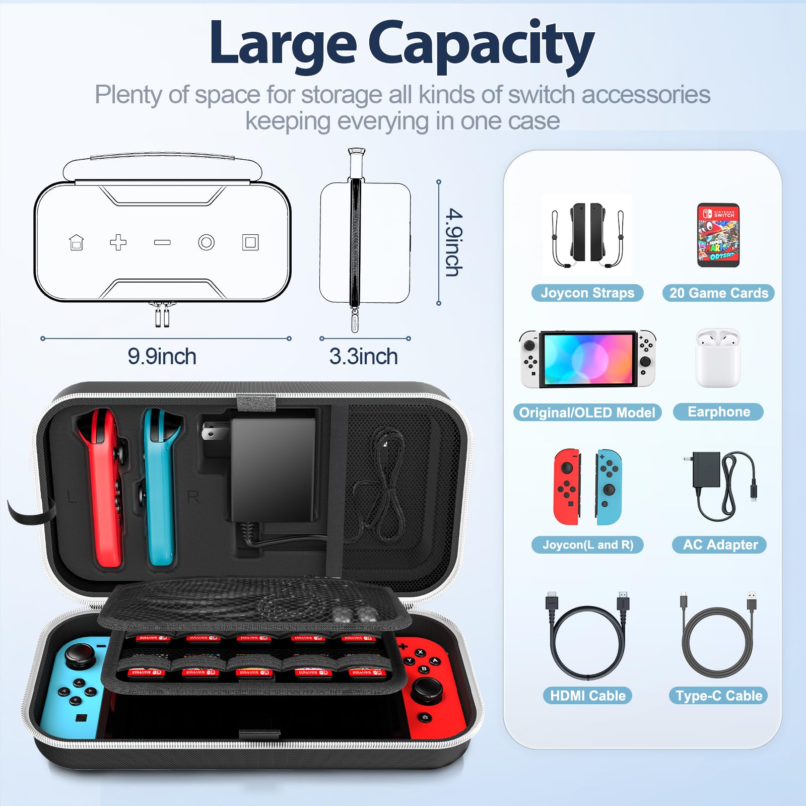 Foto 4 pulgar | Funda De Transporte Oivo Switch Oled Compatible Con Nintendo White - Venta Internacional.