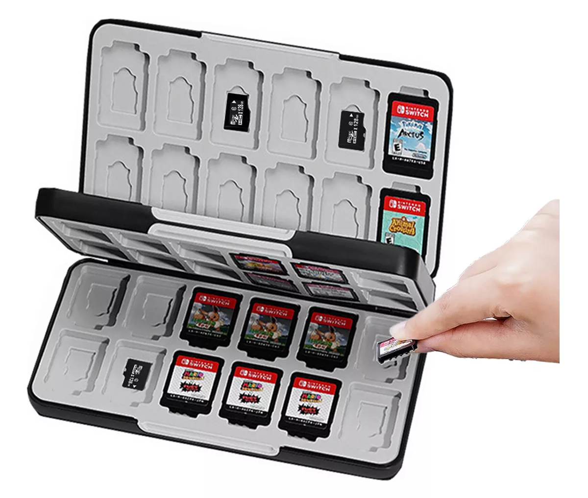Foto 3 pulgar | Juego Protector Estuche Para Nintendo Switch, Belug Tarjeta Funda, Negro/gris
