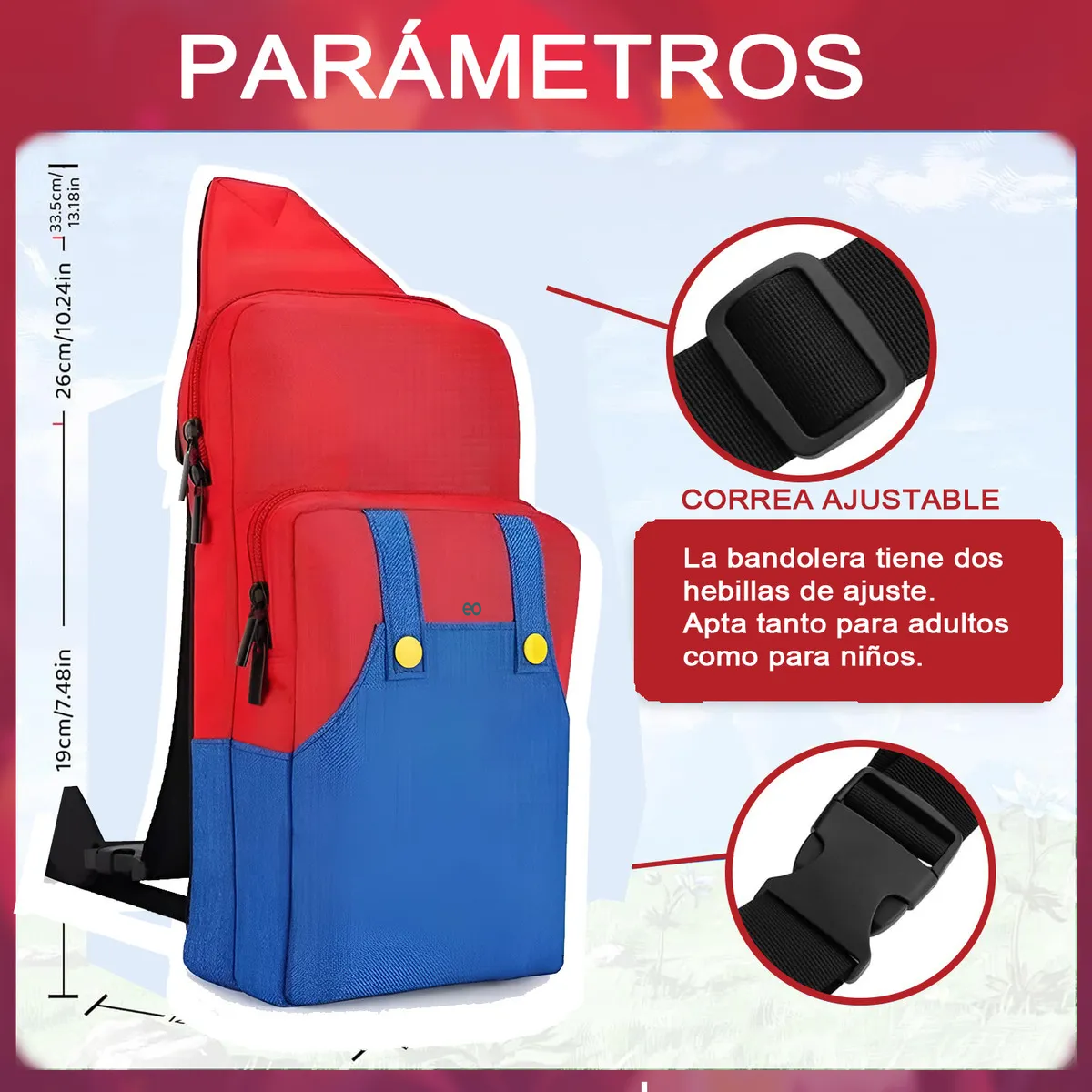 Foto 3 pulgar | Mochila Estuche Para Nintendo Switch, Bolsa De Pecho Eo Safe Imports Esi-14451-1 Multicolor