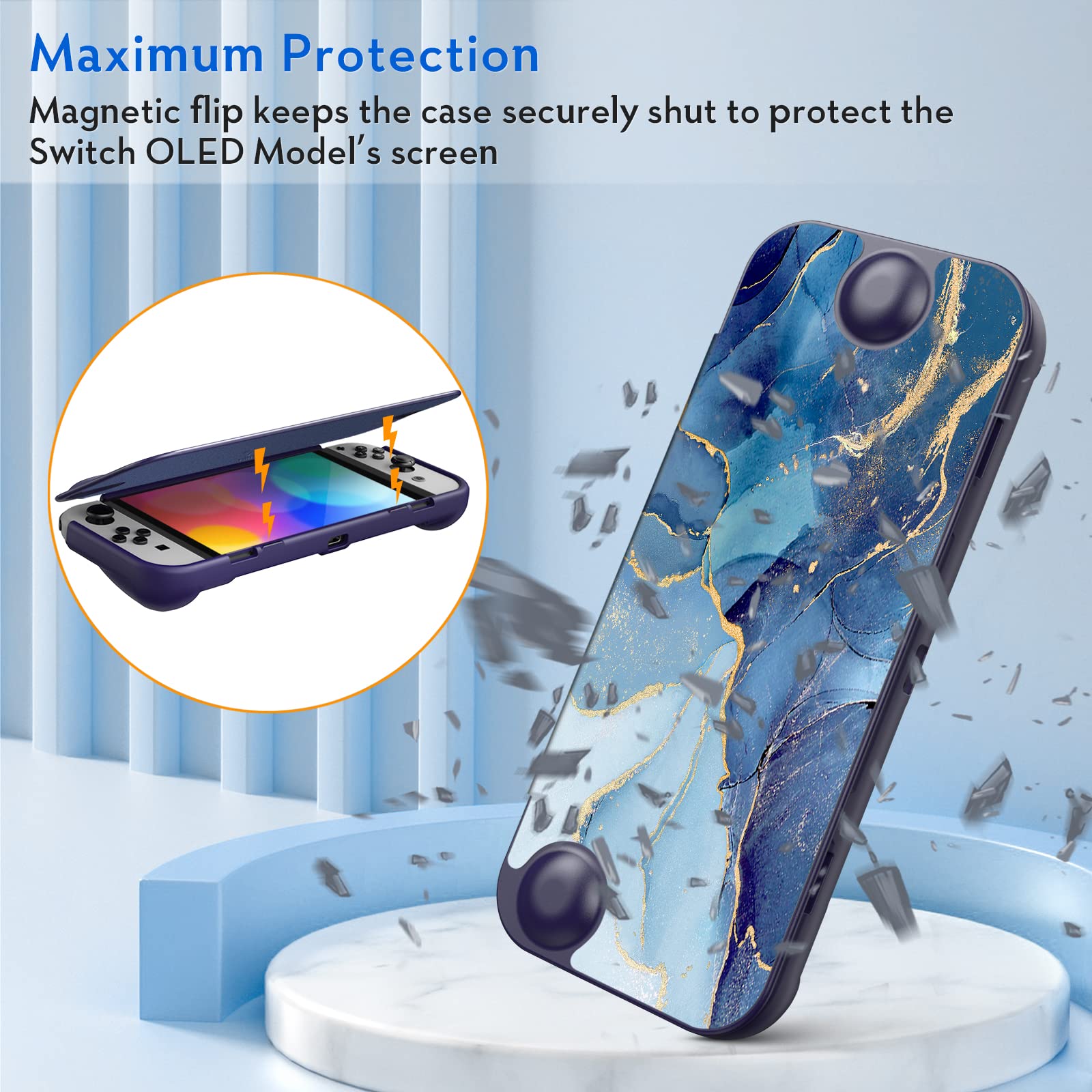 Foto 4 pulgar | Funda con Tapa Fintie Para Nintendo Switch Oled 2021 Ocean - Venta Internacional