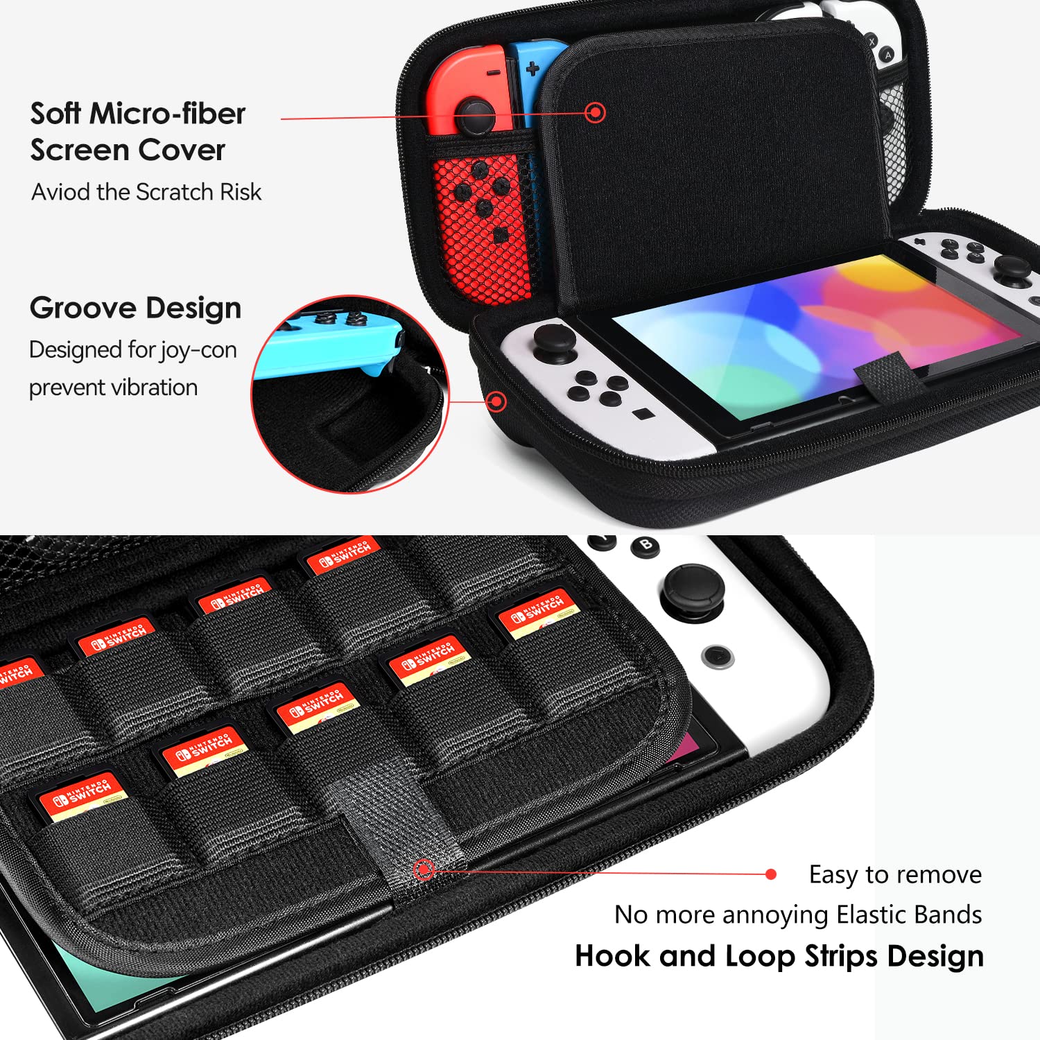 Foto 4 pulgar | Funda De Transporte Ivoler Para Nintendo Switch Oled Con 10 Juegos - Venta Internacional.