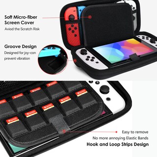 Foto 3 | Funda De Transporte Ivoler Para Nintendo Switch Oled Con 10 Juegos - Venta Internacional.