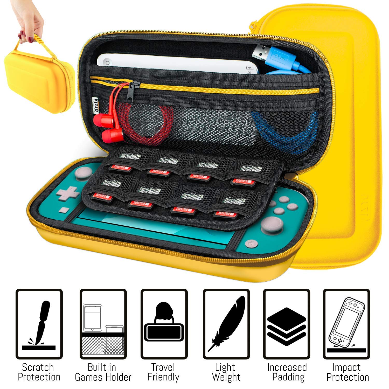 Foto 5 pulgar | Paquete De Accesorios Orzly Para Nintendo Switch Lite Con Funda Y Más - Venta Internacional.