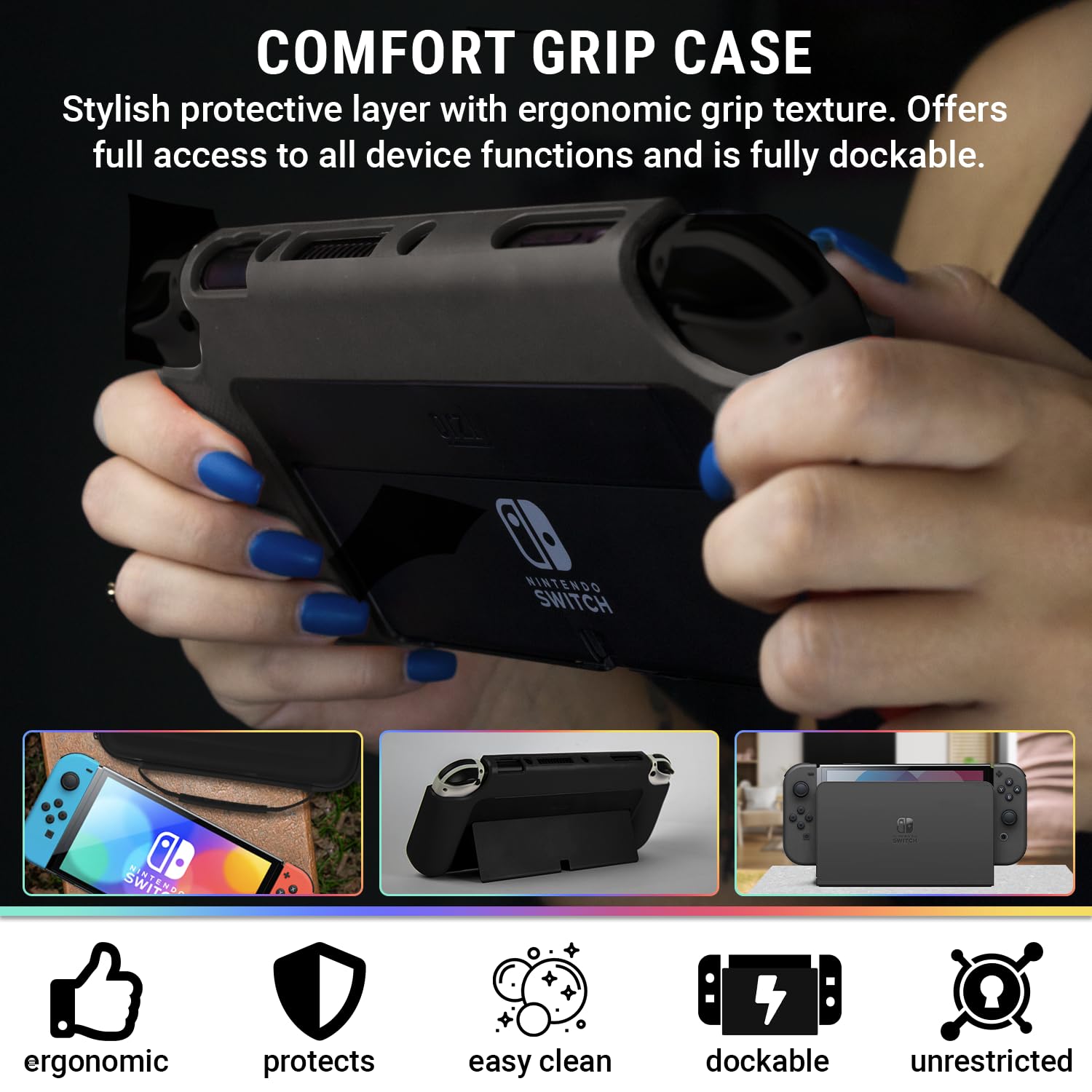 Foto 4 pulgar | Paquete De Accesorios Orzly Essentials Pack Para Nintendo Switch Oled - Venta Internacional.