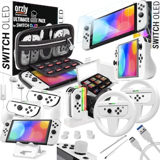 Foto 1 | Kit De Accesorios Nintendo Switch Oled Orzly Ice White - Venta Internacional.