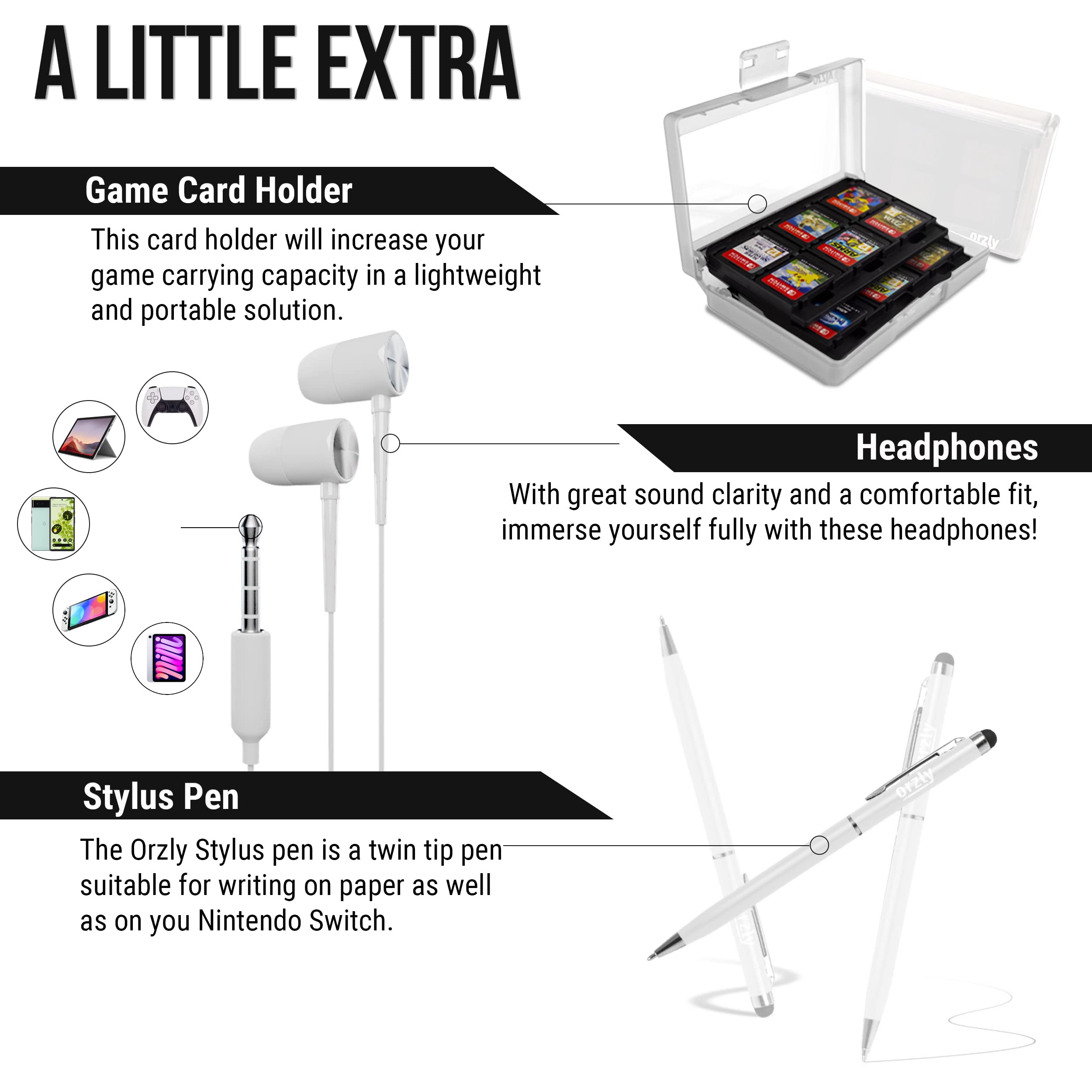 Foto 7 pulgar | Kit De Accesorios Nintendo Switch Oled Orzly Ice White - Venta Internacional.
