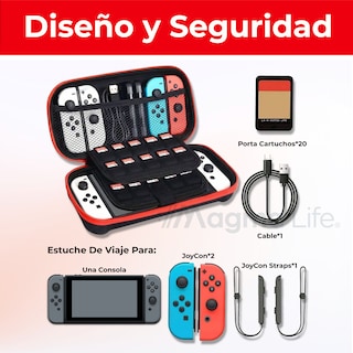 Foto 5 | Magma Life Organizador De Almacenamiento Para Accesorios De Nintendo Switch Y Switch Oled, Amplio Y Con Seguros Org
