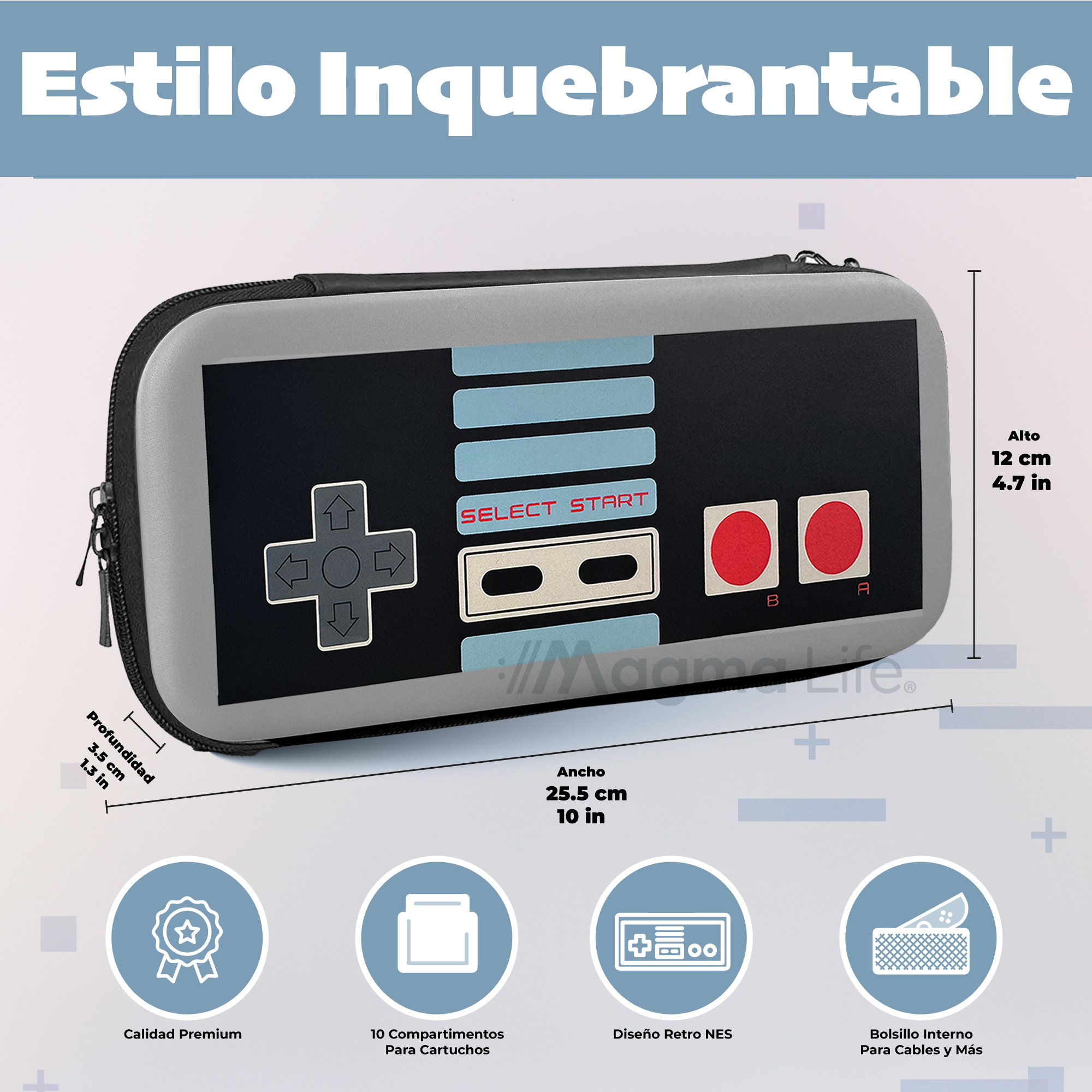 Foto 4 pulgar | Magma Life Estuche Para Nintendo Switch Con Compartimentos Para Juegos Y Accesorios