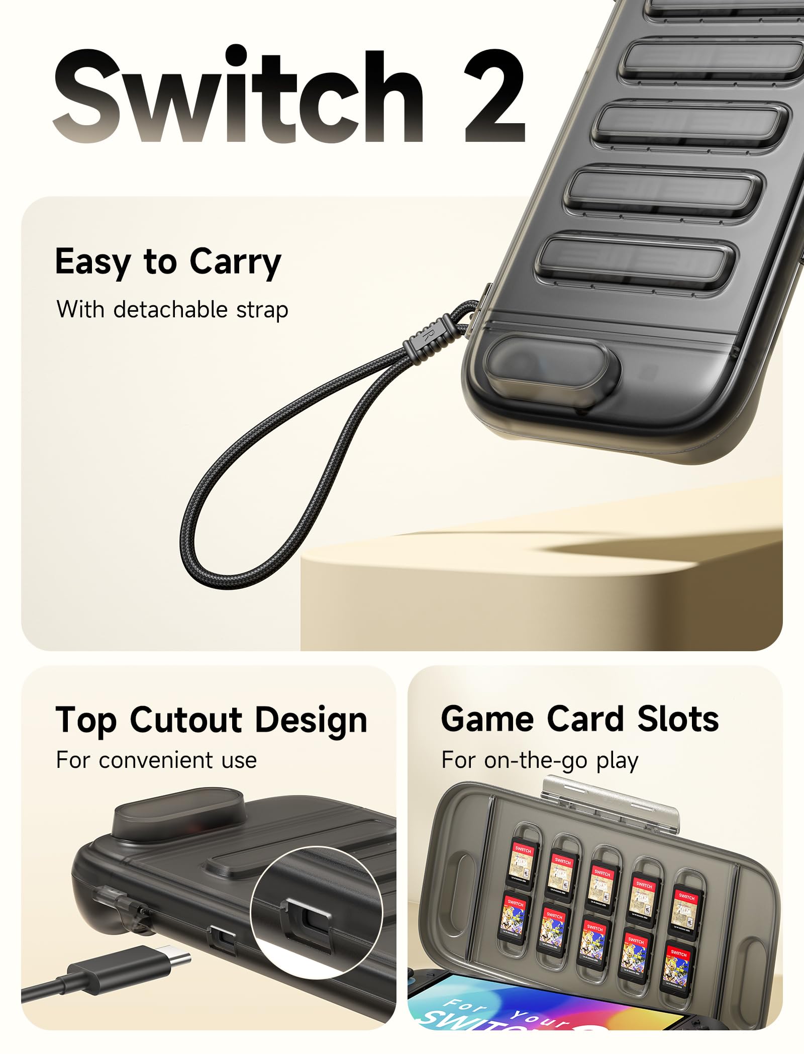 Foto 7 | Funda Protectora Jsaux Para Nintendo Switch 2 (2025) Translúcida - Venta Internacional.