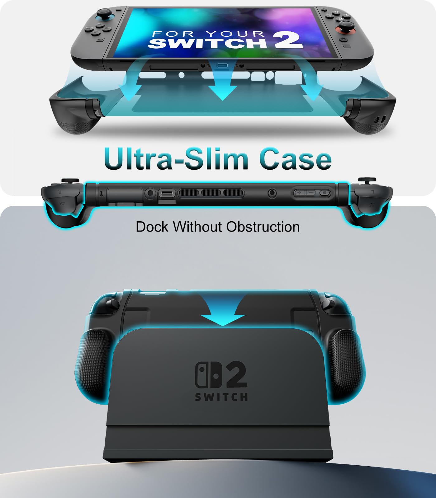 Foto 4 pulgar | Funda Plegable Timovo Para Nintendo Switch 2 2025 Con Empuñadura Negra - Venta Internacional.